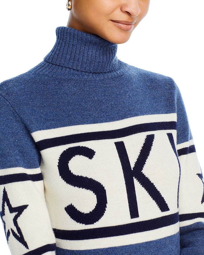 Shop Perfect Moment Schild Ski Turtleneck Sweater In Dark Denim