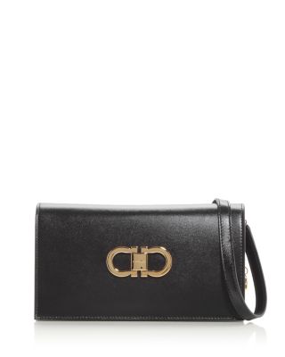 Ferragamo - Double Gancio Leather Shoulder Bag