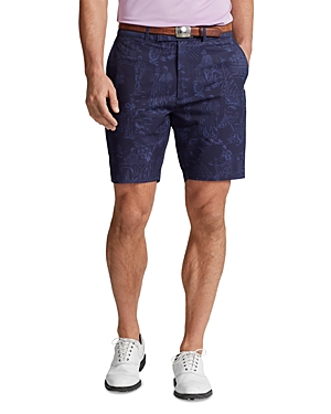 Shop Polo Ralph Lauren Ralph Lauren Rlx Stretch Printed Tailored Fit 9 Shorts In Navy