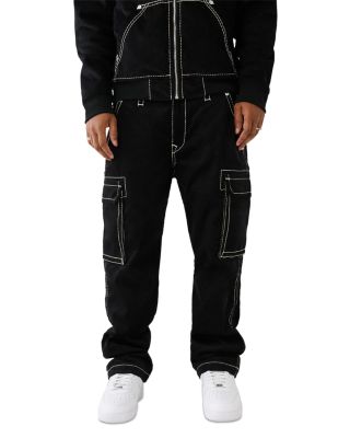 True Religion Big T Cargo Jogger Jeans In Jet Black ModeSens
