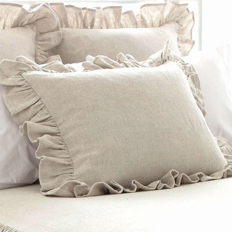Annie Selke Wilton Ruffle Sham, Standard In Neutral