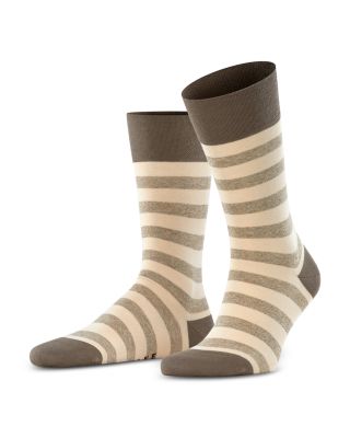Mapped Line Cotton Blend Mid Calf Socks