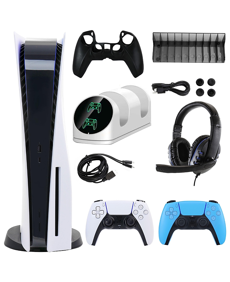 Sony PS5 Core with Extra Blue Dualsense Controller and Accessories Kit