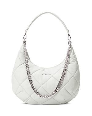 Mz Wallace Quilted Madison Shoulder Bag In Frost/silver