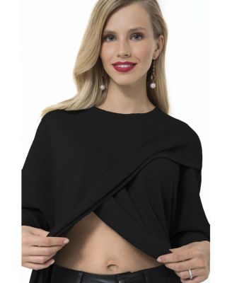 Let Loose Crossover Long Sleeve Maternity Nursing Knit Sweater