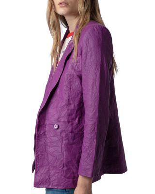 Visko Cuir Froisse Leather Blazer