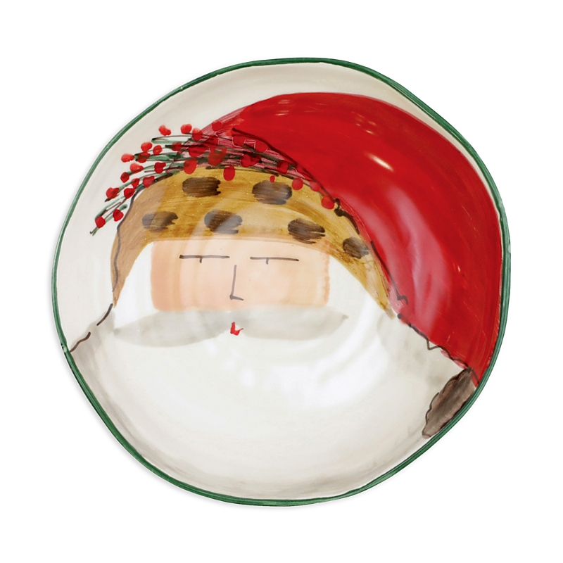 Vietri Old St. Nick Pasta Bowl In Animal Hat