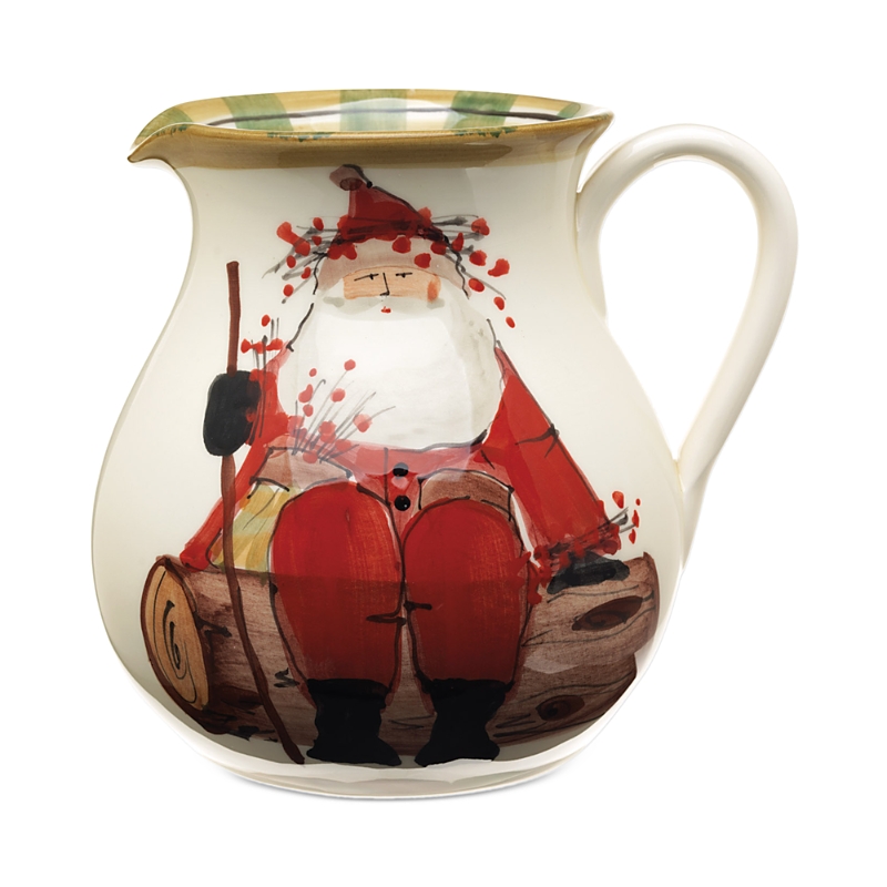 Vietri Old St. Nick Round Body Pitcher In Multi