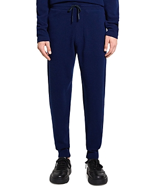Shop Theory Alcos Slim Fit Felted Wool Drawstring Pants In Blueberry
