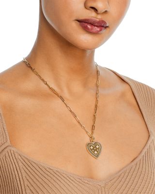 18K Yellow Gold Venetian Princess Diamond Heart Lariat Necklace, 19"