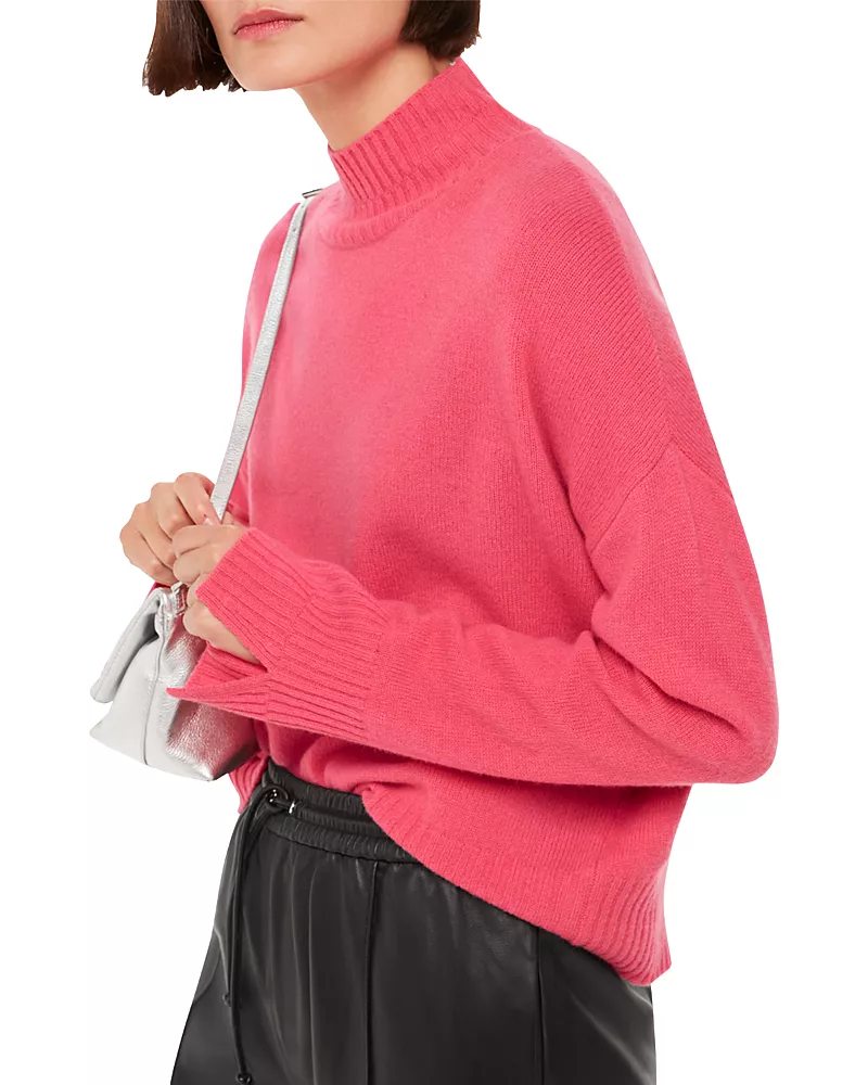 Whistles Wool Double Trim Turtleneck Sweater