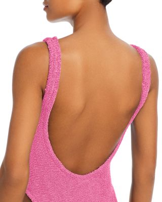 Square Neck Crinkle One Piece Swimsuit