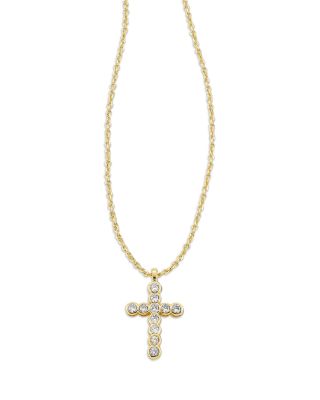 Crystal Cross Pendant Necklace, 19"