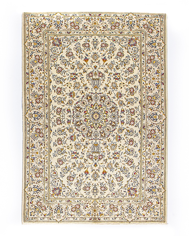 Bashian One Of A Kind Persian Kashan Area Rug, 4'8 X 6'11 In Ivory