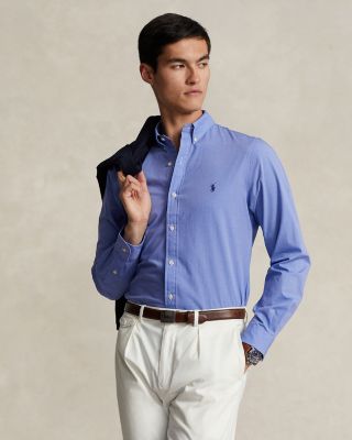 Slim Fit Long Sleeve Poplin Button Down Shirt