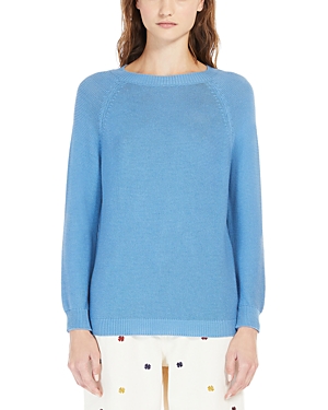 Weekend Max Mara Linz Cotton Sweater In Sky Blue