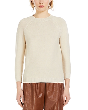 Weekend Max Mara Linz Cotton Sweater In Ivory