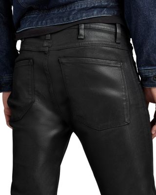 G-STAR RAW 5620 3D Knee-Zip Skinny Jeans in Black Coated Denim