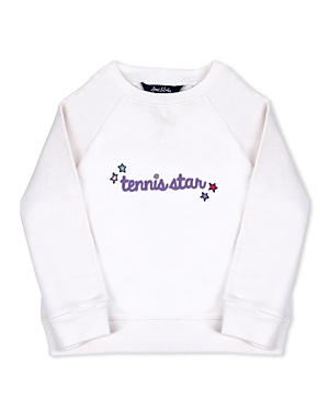 Shop Ame & Lulu Girls' Tennis Star White Sweatshirt - Little Kid, Big Kid