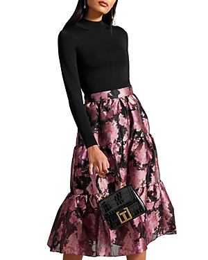 Ted Baker Kasymae Tiered Dress In Black