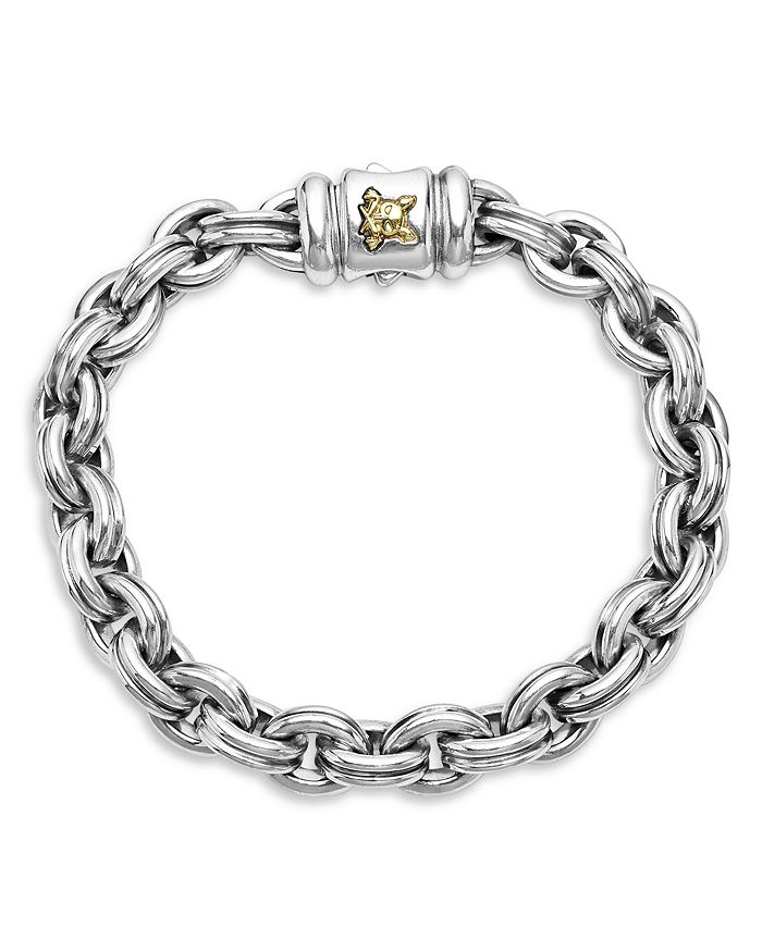 LAGOS Men's 18K Yellow Gold & Sterling Silver Anthem Double Link Chain ...