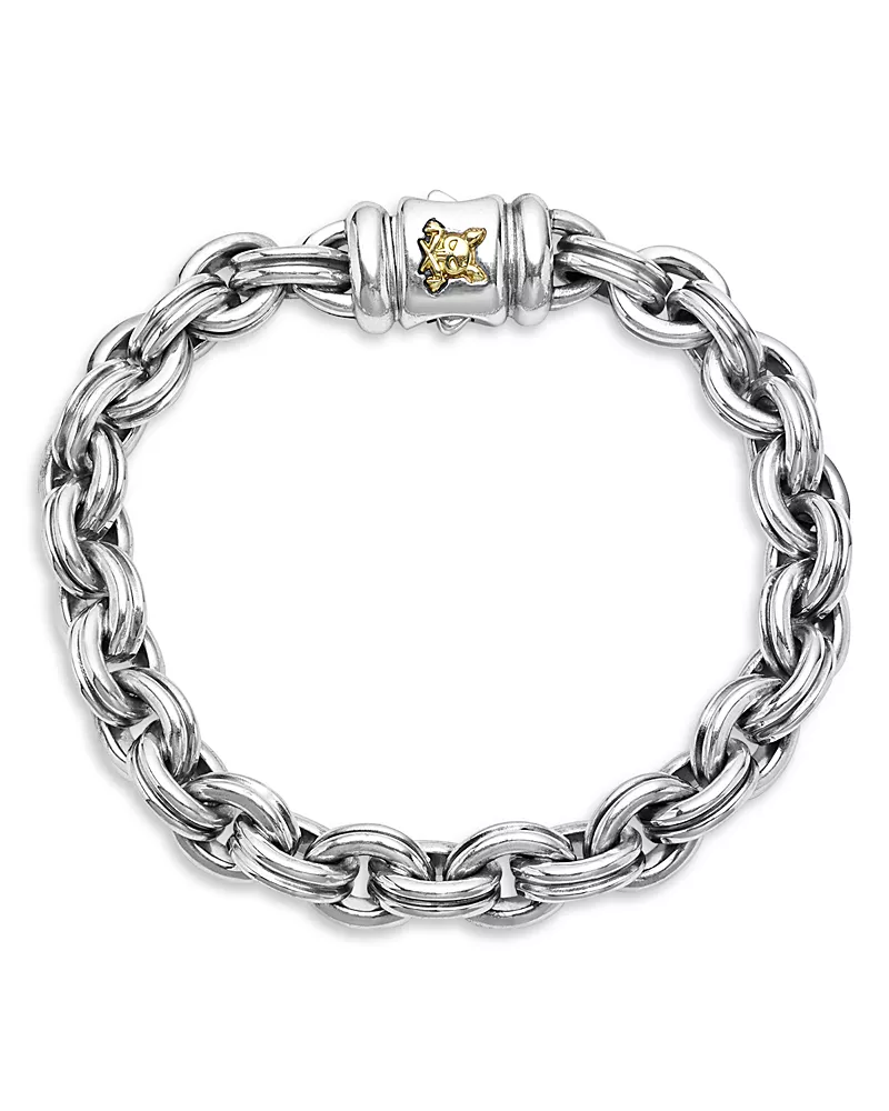 Lagos Men's 18K Yellow Gold & Sterling Silver Anthem Double Link Chain Bracelet - Exclusive