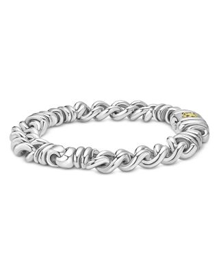 Men's 18K Yellow Gold & Sterling Silver Krunch Crest Twist Curb Link Bracelet - Exclusive