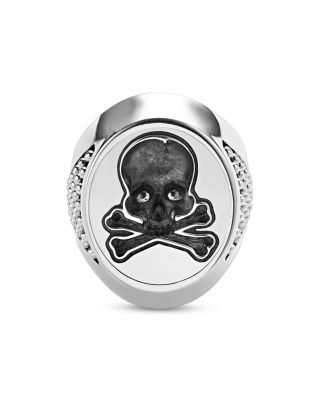Men's Sterling Silver Anthem Skull Signet Ring - Exclusive