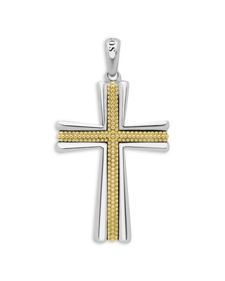 LAGOS Men&rsquo;s 18K Yellow Gold &amp; Sterling Silver Anthem Caviar Bead 