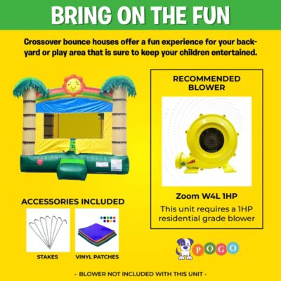  Premium Inflatable Without Blower - Deluxe Castle Big Crossover Inflatable Bouncy House Jumper Unit for Kids