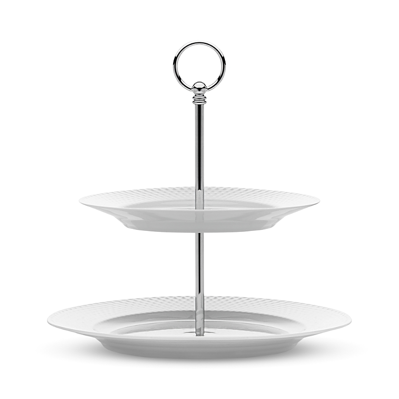 Rosendahl Lyngby Porcelain Rhombe Etagere, White In White