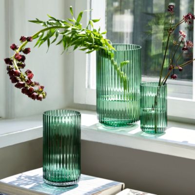 Lyngby Vase, Copenhagen Green Mouth Blown Glass