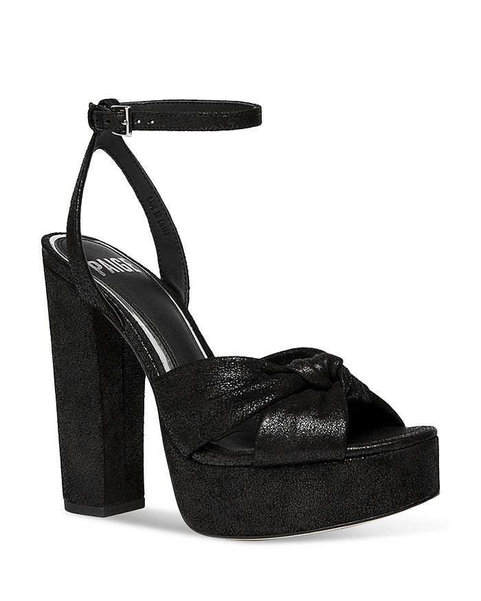 PAIGE Women's Carter Shimmer Suede Platform High Heel Sandals ...