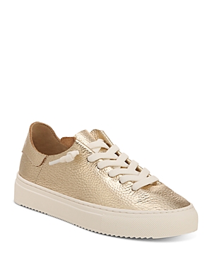 Shop Sam Edelman Girls' Poppy Metallic Sneakers - Toddler, Little Kid, Big Kid In Gold Leaf