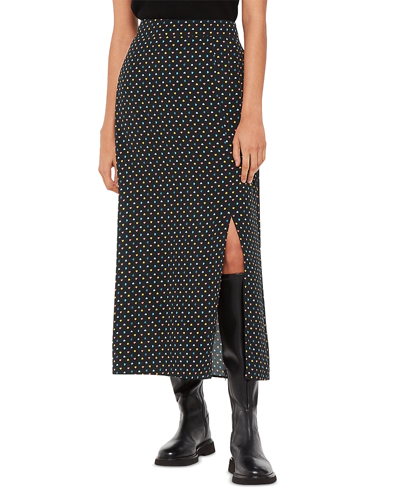 Whistles Scattered Hearts Midi Skirt Whistles Scattered Hearts Midi Skirt