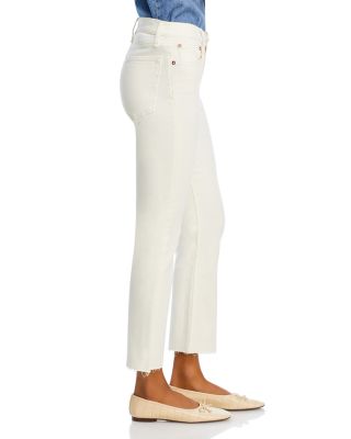 Peyton High Rise Ankle Bootcut Jeans in Ecru