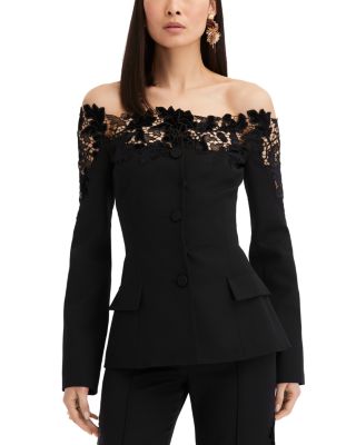 Oscar De La online Renta Black and Beige Blazer