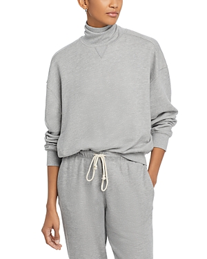 Donni Terry Funnel Neck Top In Heather Grey