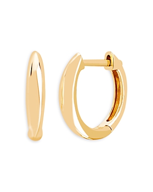 Shop Ef Collection 14k Yellow Gold Polished Dome Huggie Hoop Earrings