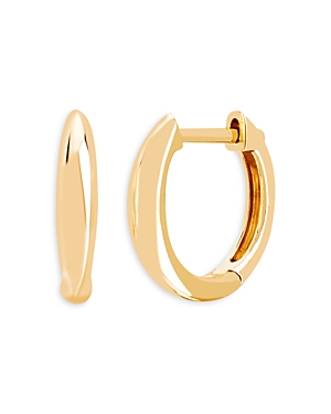 Ef Collection 14k Yellow Gold Polished Dome Huggie Hoop Earrings In Gold