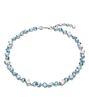 Shop Swarovski Gema Crystal Multi Cut Collar Necklace, 14.96-16.93 In Blue/silver