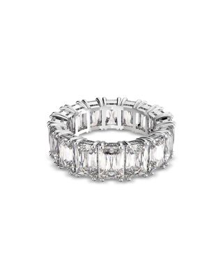 Matrix Rectangle Cut Ring in Rhodium Plated