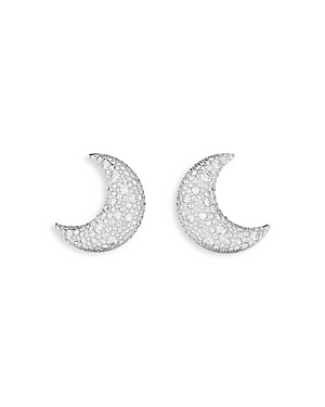 Swarovski Luna Crystal Moon Clip On Earrings In Silver