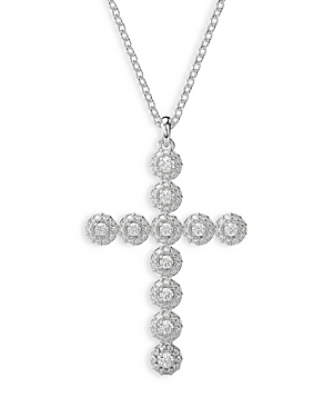 Shop Swarovski Insigne Crystal Cross Pendant Necklace, 15.75-18.5 In Silver