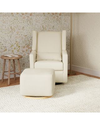 Kiwi Gliding Ottoman with Light Wood Base