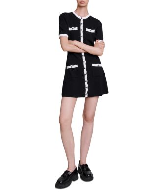 Maje Rolinette Contrast Trim Knit Dress | Bloomingdale's Women