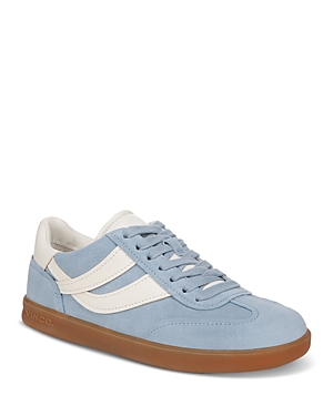 Vince Oasis Mixed Leather Retro Sneakers In Glacial Blue Suede