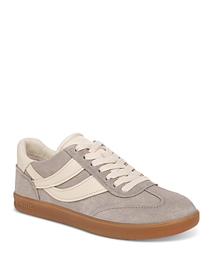 Vince Oasis Mixed Leather Retro Sneakers In Hazelstone Gray Suede