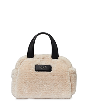 Kate Spade New York Apres Chic Faux Shearling Small Satchel In Natural