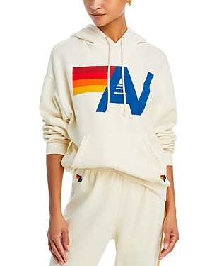 Shop Aviator Nation Logo Graphic Hoodie In Vintage White